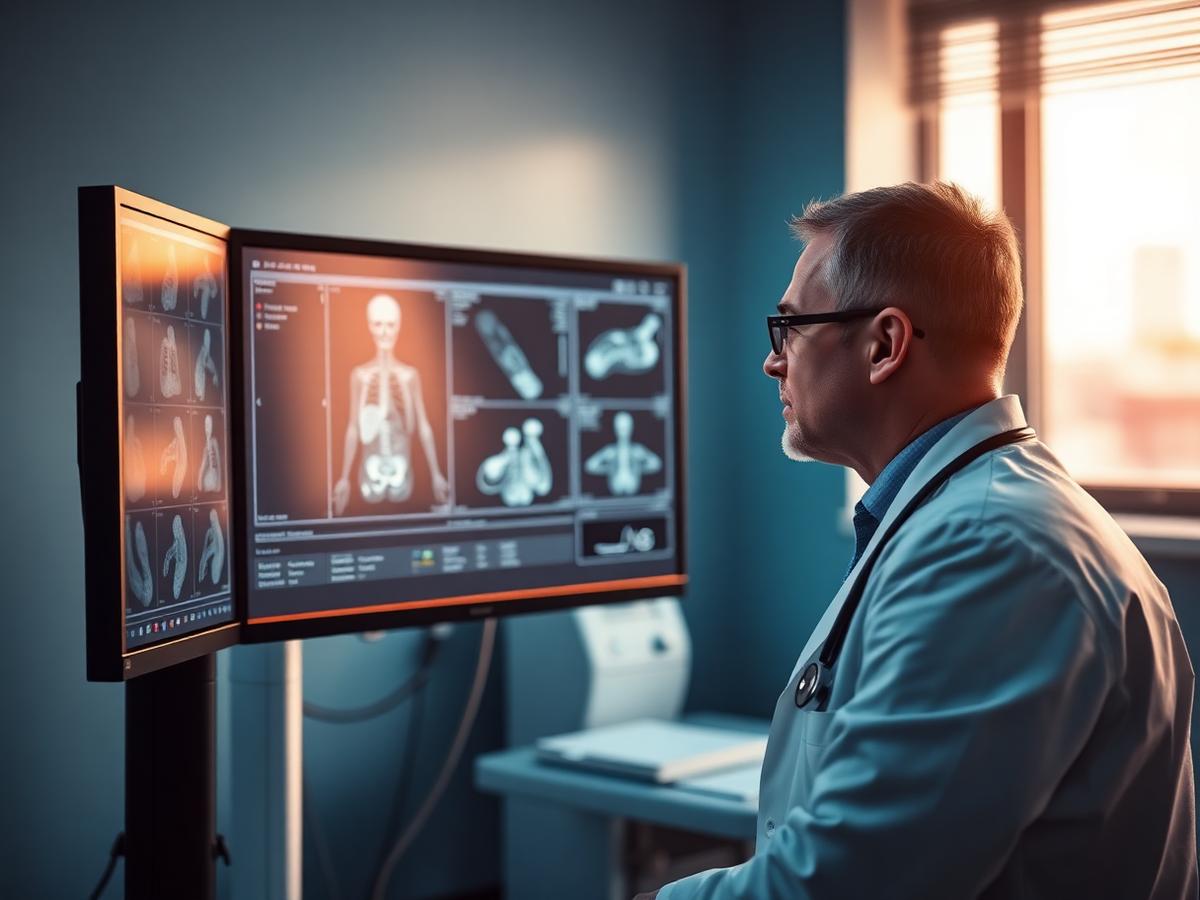 Doctor reviewing imaging
